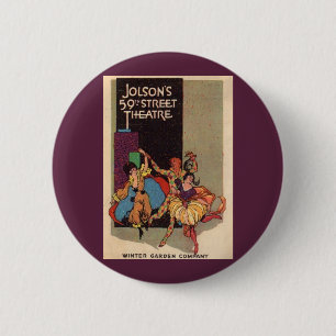 Badge Rond 5 Cm 1923 Couverture de la feuille de théâtre d'Al Jols