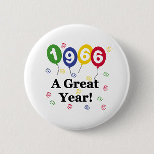 Badge Rond 5 Cm 1966 un anniversaire de grande année