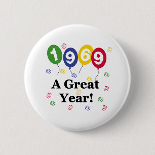 Badge Rond 5 Cm 1969 un anniversaire de grande année