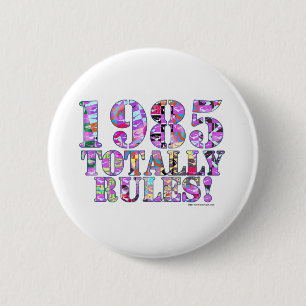 Badge Rond 5 Cm 1985 totalement règles