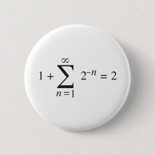 Badge Rond 5 Cm 1 + notation d'addition de 1 = 2 _
