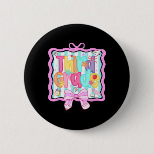 Badge Rond 5 Cm 1er jour de 3e année Préparation retour à l'école