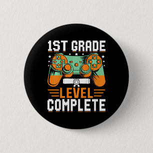 Badge Rond 5 Cm 1ère année Niveau Complet Graduation Vidéo Jeu Con