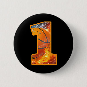 Badge Rond 5 Cm 1ère fête d'anniversaire Bysketbyll Imprimer Numér
