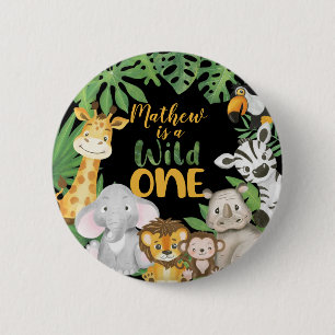 Badge Rond 5 Cm 1st Birthday Wild One Safari Jungle Themed
