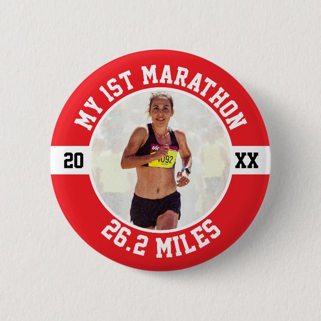 Badge Rond 5 Cm 1st Marathon Runner First Running Marathoner 26 2 (Devant)