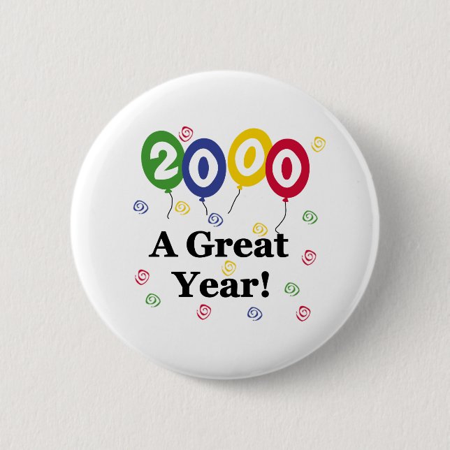 Badge Rond 5 Cm 2000 un anniversaire de grande année (Devant)