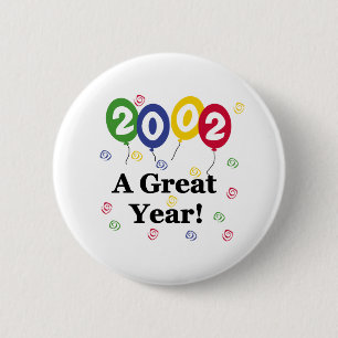 Badge Rond 5 Cm 2002 un anniversaire de grande année