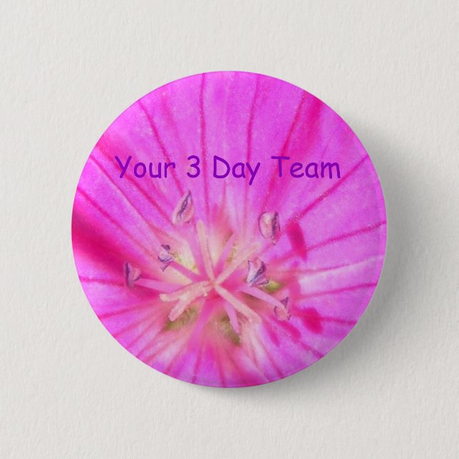 Badge Rond 5 Cm 2009-1030, votre bouton d'équipe de 3 jours (Devant)