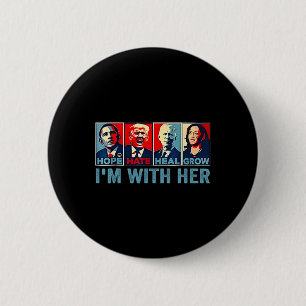 Badge Rond 5 Cm 2024 La chemise je suis avec son président de vote