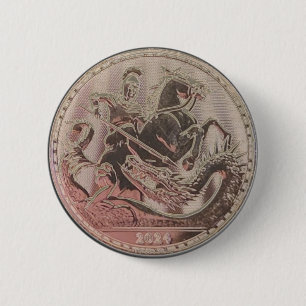 Badge Rond 5 Cm 2024 Saint George pose la pièce de dragon