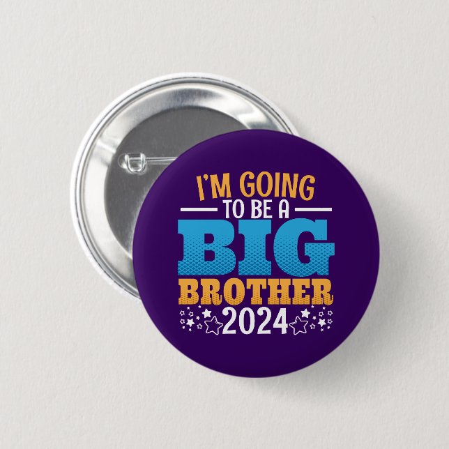Badge Rond 5 Cm 2024 sera un grand frère (Devant & derrière)