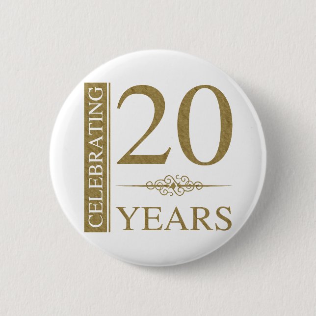 Badge Rond 5 Cm 20e anniversaire du Mariage (Devant)