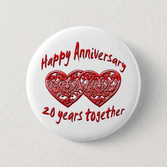 Badge Rond 5 Cm 20ème. Anniversaire (Devant)