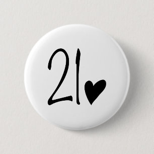 Badge Rond 5 Cm 21 ans