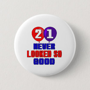 Badge Rond 5 Cm 21 non jamais regardé si bon