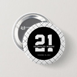 Badge Rond 5 Cm 21e anniversaire personnalisé Moderne et élégant