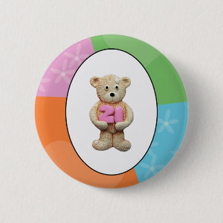 Badge Rond 5 Cm 21ème Ours de nounours d'anniversaire