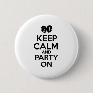 Badge Rond 5 Cm 21èmes conceptions d'anniversaire d'année