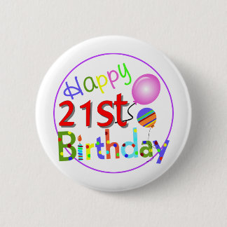 Badge Rond 5 Cm 21èmes salutations d'anniversaire