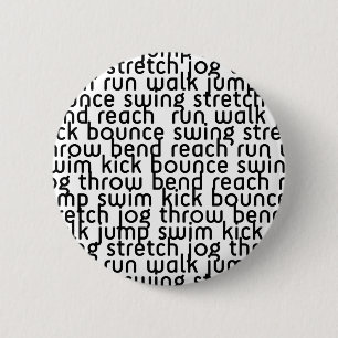 BADGE ROND 5 CM 226 ATHLÉTIQUE ACTIVE FITNESS EXCERCISE MOVE BOUNC