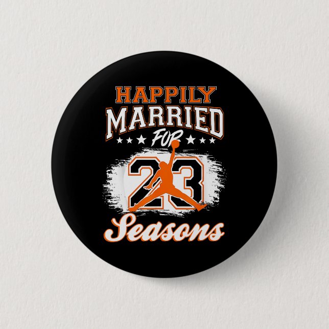 Badge Rond 5 Cm 23 Anniversaire du Mariage Bysketbyll Married Co (Devant)