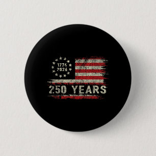 Badge Rond 5 Cm 250 ans d'anniversaire américain 250e Indépendance