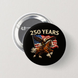 Badge Rond 5 Cm 250e anniversaire USA cheval occidental aigle