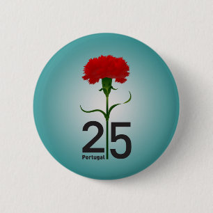 Badge Rond 5 Cm 25 avril, Révolution de la Carnation, Portugal