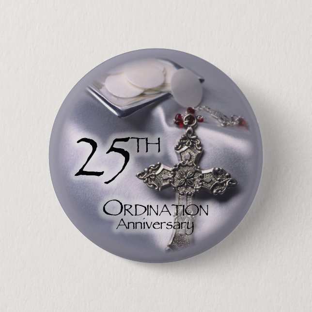 Badge Rond 5 Cm 25e cabinet Anniversary Cross Host (Devant)