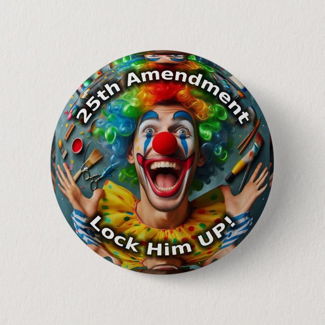 Badge Rond 5 Cm 25ème amendement clown (Devant)