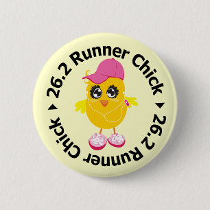Badge Rond 5 Cm 26.2 Runner Chick