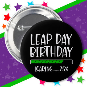 Badge Rond 5 Cm 29 févr. Jour du boniment Anniversaire 75% Année d
