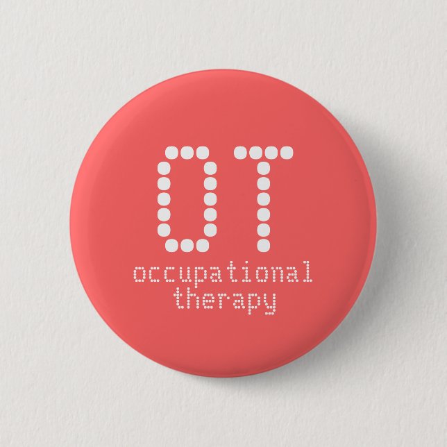Badge Rond 5 Cm 2,25" bouton d'ergothérapie - melon (Devant)