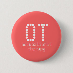 Badge Rond 5 Cm 2,25" bouton d'ergothérapie - melon