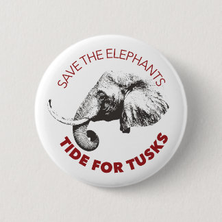 Badge Rond 5 Cm 2,25" économies le bouton d'éléphants