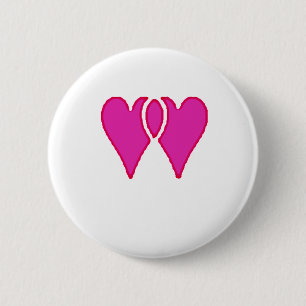 Badge Rond 5 Cm 2 Coeurs ensemble Amour RB Modèle