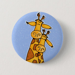Badge Rond 5 Cm 2 girafes