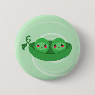 Badge Rond 5 Cm 2 POIS dans une COSSE - bouton