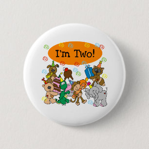 Badge Rond 5 Cm 2ème anniversaire de fêtards