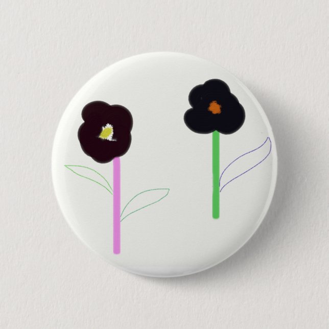 Badge Rond 5 Cm 2flowers (Devant)