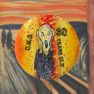 Badge Rond 5 Cm 30 ans anniversaire n'importe quel âge 6 cm badge 