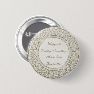 Badge Rond 5 Cm 30ème anniversaire de mariage de perle élégante