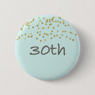 Badge Rond 5 Cm 30ème Confettis d'anniversaire