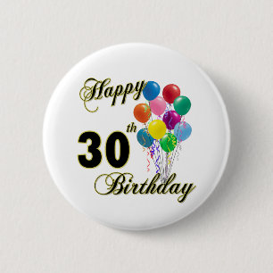 Badge Rond 5 Cm 30èmes cadeaux d'anniversaire et habillement