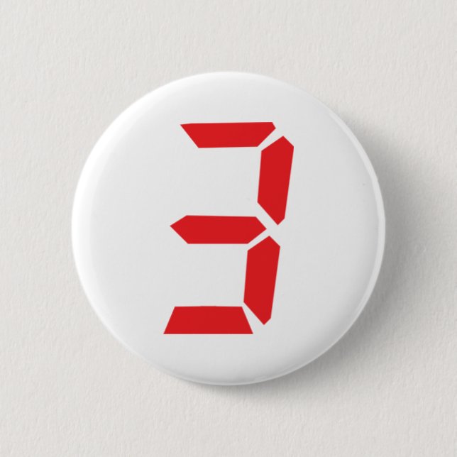 Badge Rond 5 Cm 3 3 réveil numérique (Devant)
