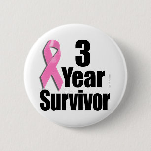 Badge Rond 5 Cm 3 ans Survivant du cancer du sein
