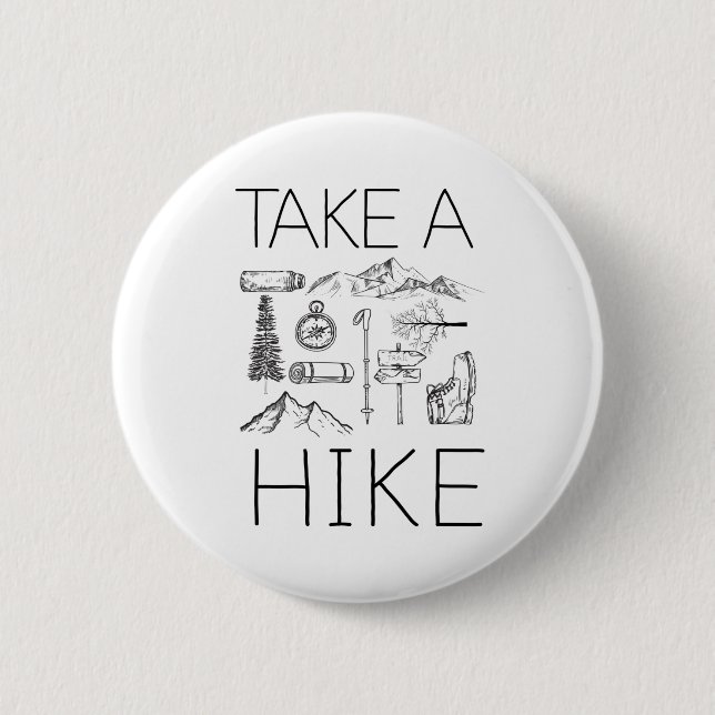 Badge Rond 5 Cm 3 faire une randonnée (Devant)