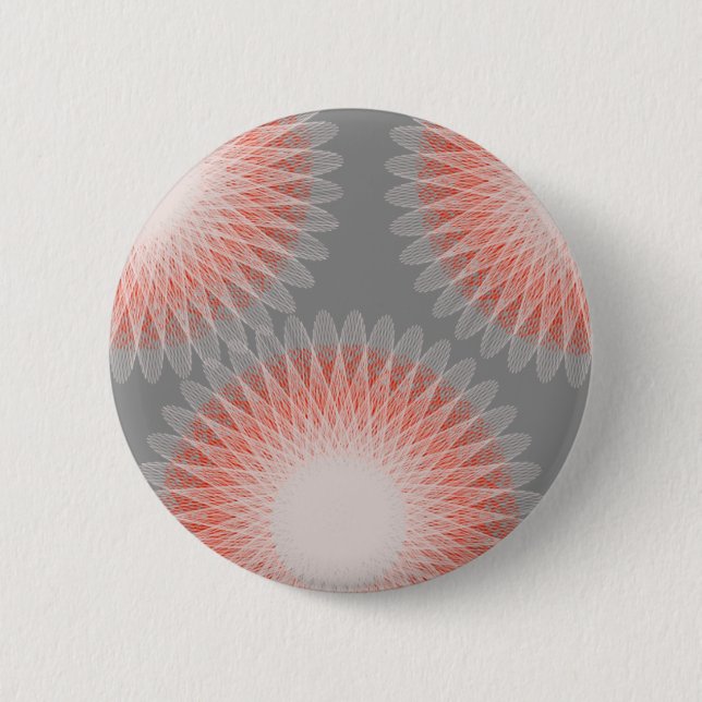 Badge Rond 5 Cm 3 fleurs art abstrait (Devant)