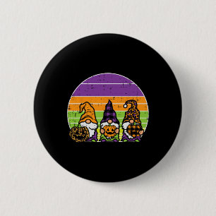 Badge Rond 5 Cm 3 Léopard Plaid Gnomes Citrouille Rétro Halloween